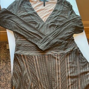 BCBG Max Azria Olive and Nude Dress - Large